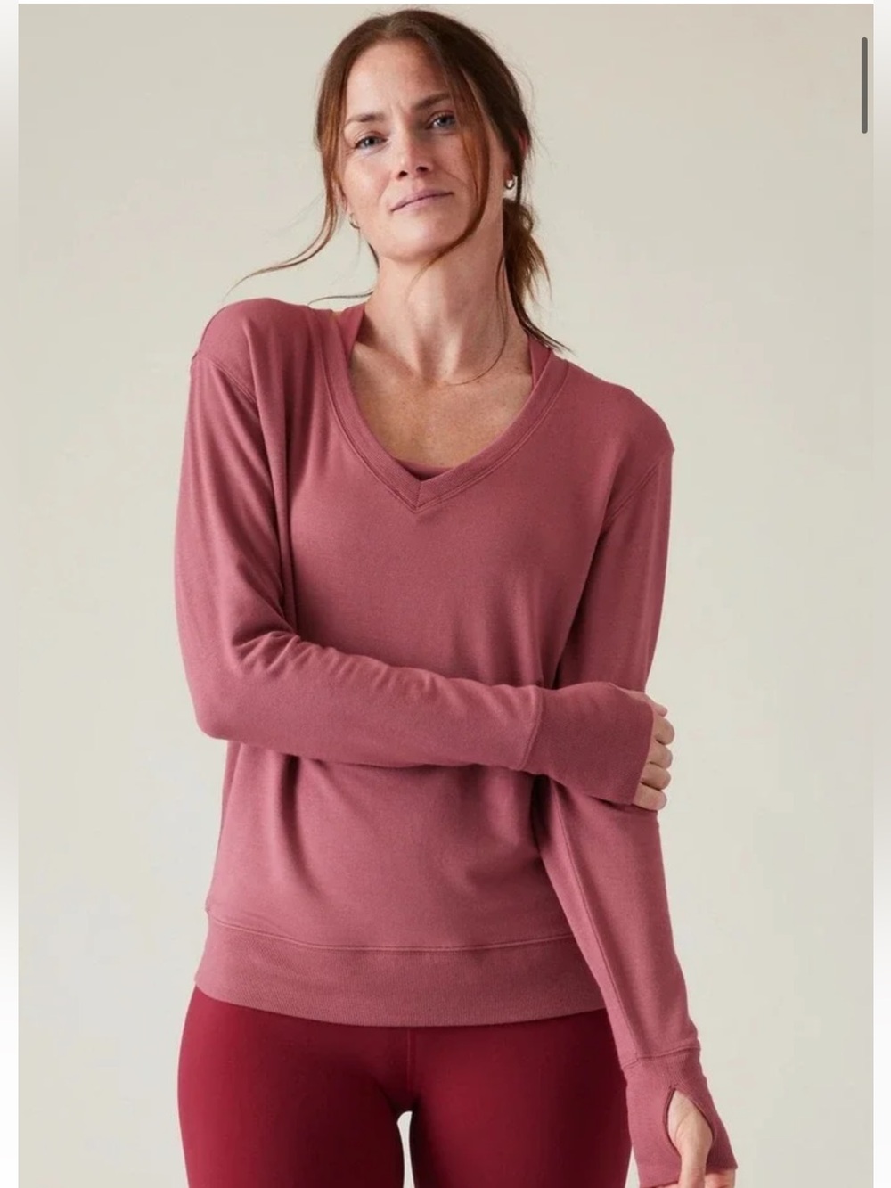 Athleta Coaster Luxe V-Neck Sweatshirt
